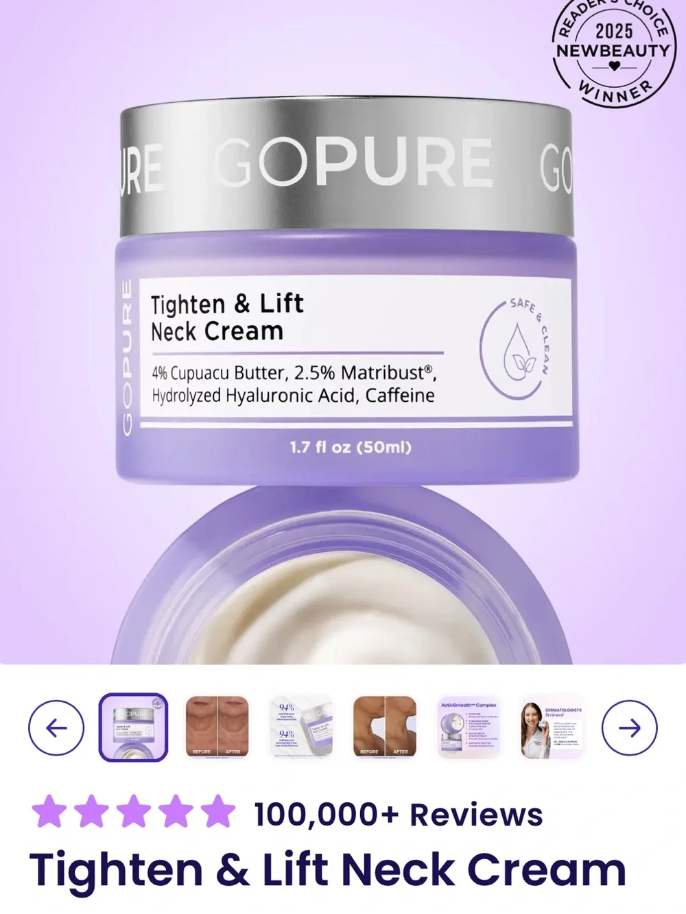 Tighten & Lift Neck Cream by GoPure